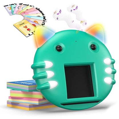 Mirana Talking Kitty - Montessori Educational Flash Cards - Interactive Learning Toy for Kids Boys Girls - Multiple Game Modes Alphabets & Math - USB Type-C Rechargeable - Age 2+ Years (Blue, Medium)