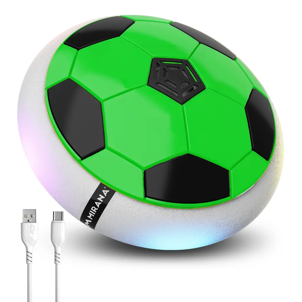 Mirana Type-C USB Rechargeable Hover Football Indoor Floating Hoverball Soccer | Air Football Neon Lite | Made in India Fun Toy Best Gift for Boys and Kids (Red)