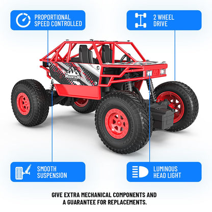 Mirana Duster 2WD Rock Crawler 4x4 | Rechargeable Offroad Monster Truck | High Speed ATV RC Car with Nitro Boost | Remote Control Car Toys for Kids | Made in India (2 Wheel Drive, Green)