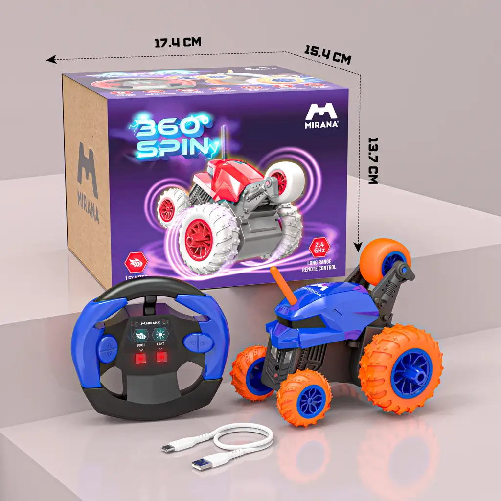 Mirana Warrior 360 Degree Stunt RC Car with Steering Wheel Remote