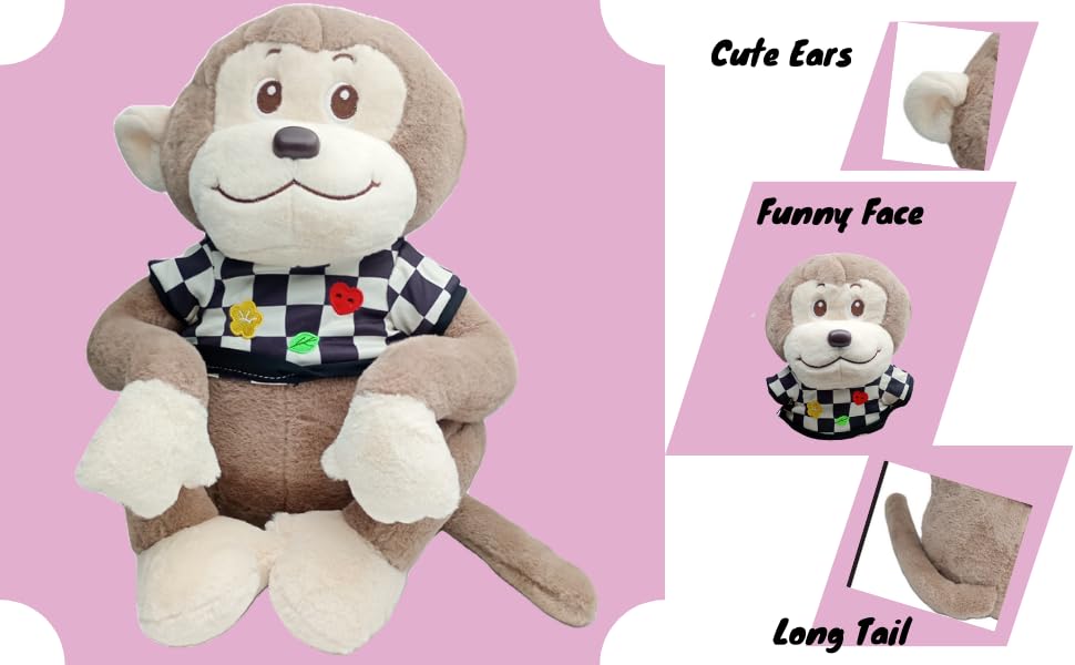 Monkey with Tshirt Soft Toys 45cm