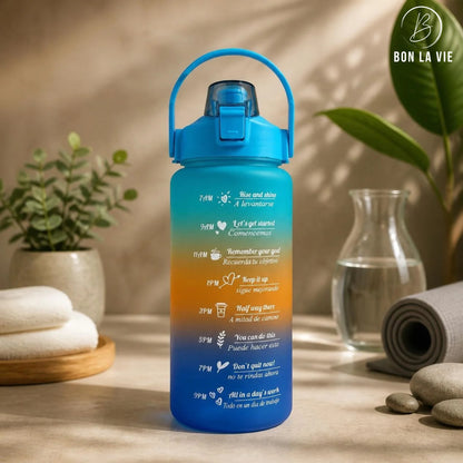 Motivational Time Marker Water Bottle - Large Gradient BPA Free