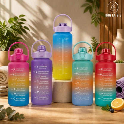Motivational Time Marker Water Bottle - Large Gradient BPA Free