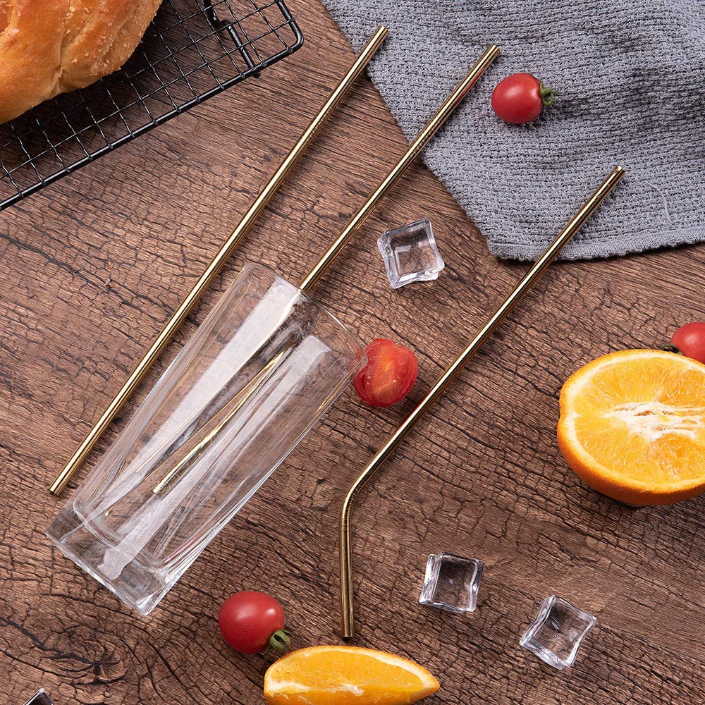 Multi Colour Reusable Stainless Steel Drinking Straw Set