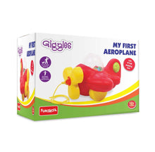 Giggles Funskool My First Aeroplane, Ball Popping Pull Along Toy, Encourages Walking, Balls Popping Sound, 12 Months & Above, Infant and Preschool Toys