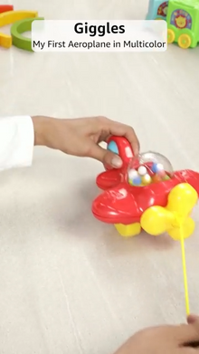 Giggles Funskool My First Aeroplane, Ball Popping Pull Along Toy, Encourages Walking, Balls Popping Sound, 12 Months & Above, Infant and Preschool Toys