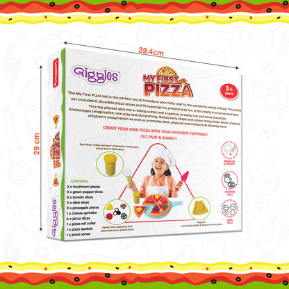 Funskool Giggles - My First Pizza, Role Play Toy, Food Set with 15 Toppings, Pretend Play, Toy for Kids and Toddlers, for 3 Years +, Multicolor