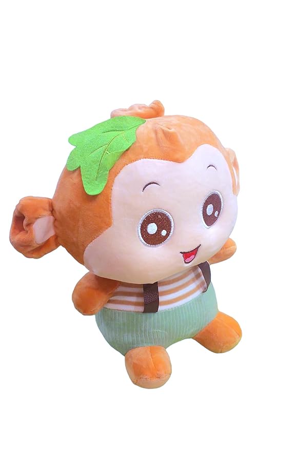 NATKHAT Monkey with Check Tee-Brown | Plush Toy for Kids | Cute Monkey with Check T-Shirt for Toddlers and Children/Soft Toys