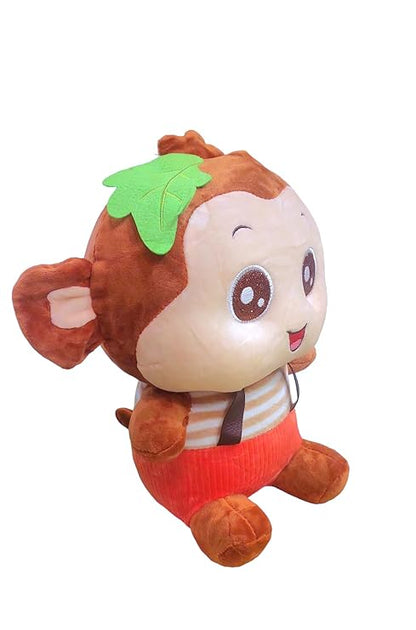 NATKHAT Monkey with Check Tee-Brown | Plush Toy for Kids | Cute Monkey with Check T-Shirt for Toddlers and Children/Soft Toys