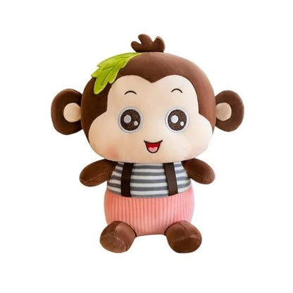 NATKHAT Monkey with Check Tee-Brown | Plush Toy for Kids | Cute Monkey with Check T-Shirt for Toddlers and Children/Soft Toys