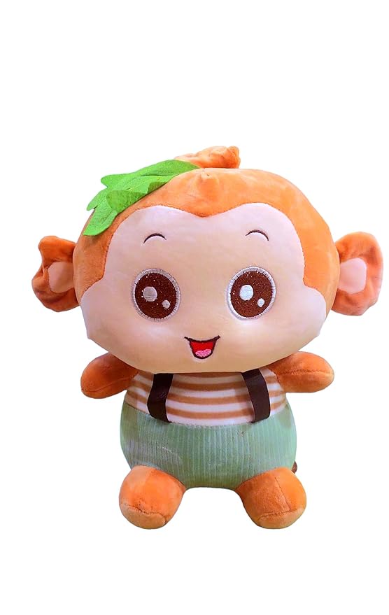 NATKHAT Monkey with Check Tee-Brown | Plush Toy for Kids | Cute Monkey with Check T-Shirt for Toddlers and Children/Soft Toys