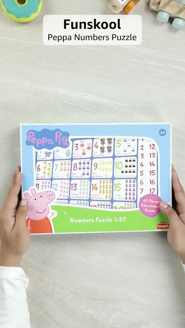 Funskool-Peppa Numbers Puzzle 1-20,Educational,60 Pieces,Puzzle,for 4 Year Old Kids and Above,Toy