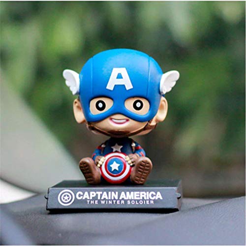 daarva Car Dashboard and Home Decoration Accessories Captain America Bobble Shaking Head Avengers (12 Cms_Brown) Free : 3M Double Side Tape