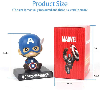 daarva Car Dashboard and Home Decoration Accessories Captain America Bobble Shaking Head Avengers (12 Cms_Brown) Free : 3M Double Side Tape