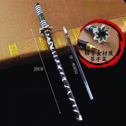 Desi Festival® - Samurai Sword Pen| Katana Model| Anime Signature Ballpoint Pen| Zinc Alloy metal 8 Inches| 1 Pen Refill and Box packing| Action Figure Collection Kids (Mitsuri)