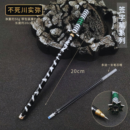 Desi Festival® - Samurai Sword Pen| Katana Model| Anime Signature Ballpoint Pen| Zinc Alloy metal 8 Inches| 1 Pen Refill and Box packing| Action Figure Collection Kids (Mitsuri)