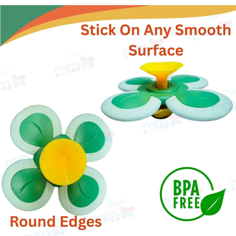 Sucker Spinner Toy Pack of 3 – Stress Relief Fidget Spinners with Suction Base for Kids & Adults - Multicolor