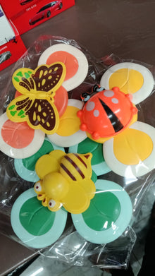 Sucker Spinner Toy Pack of 3 – Stress Relief Fidget Spinners with Suction Base for Kids & Adults - Multicolor