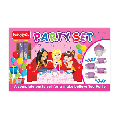 Funskool Giggles, Party Set, Colourful Pretend and Play Tea set, Language and Social skills,Role Play, 3 Years & above, Preschool toys