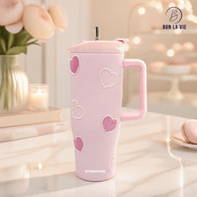 Love Heart Insulated Tumbler 1200ml with Straw