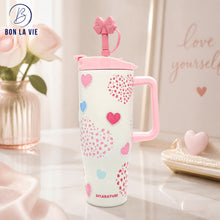Sitarayuri Pearl Insulated Tumbler with Bow Charm and Handle 1200ml