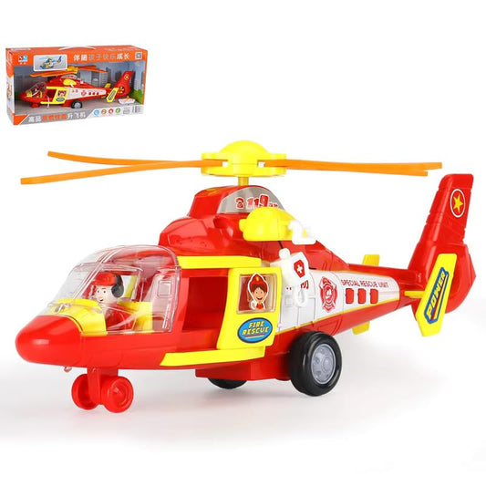 TOY STATION Friction Toy Big Size Toy for Kids with Pull and Push Function (Helicopter), Multicolor