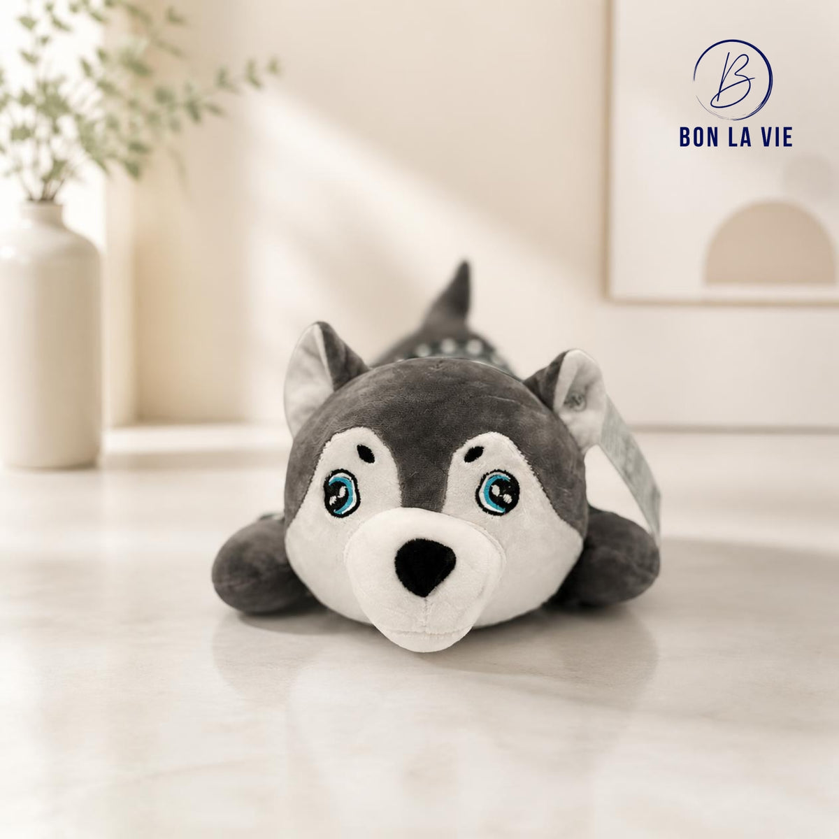Husky Dog Plush Pillow Soft Toy – 50 cm Stuffed Animal for Kids