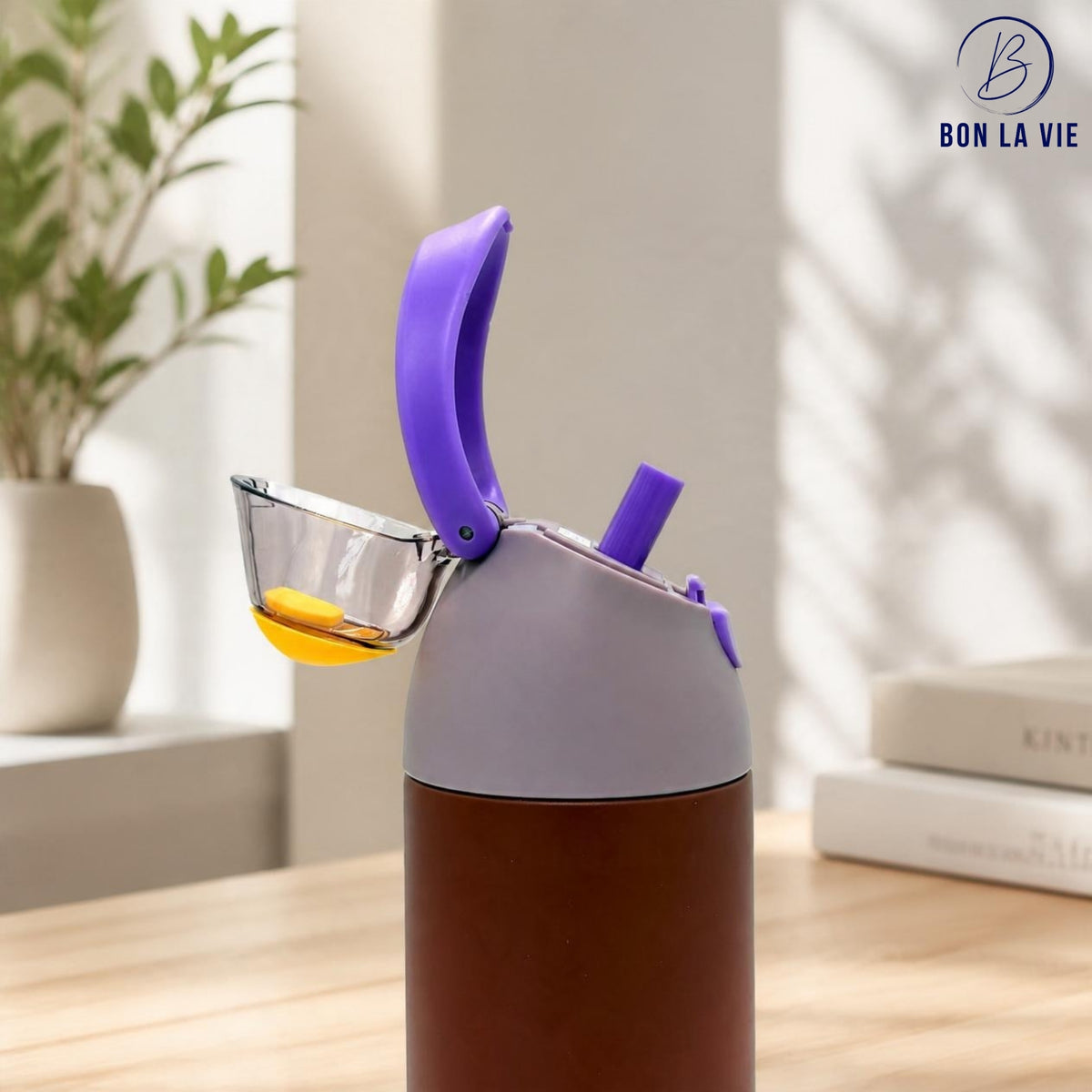 Care Free Sipper Insulated Bottle 600ml with Flip Straw and Handle Lock
