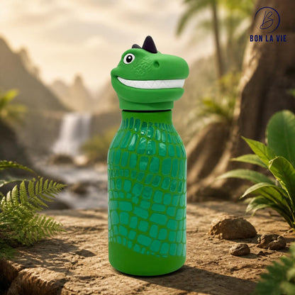 Cute Animal Insulated Bottle 450ml with Straw & Leak-Proof Lid