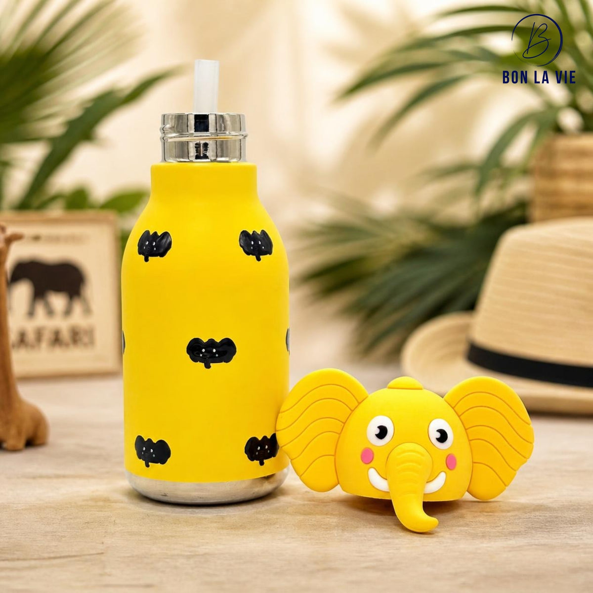 Cute Animal Insulated Bottle 450ml with Straw & Leak-Proof Lid