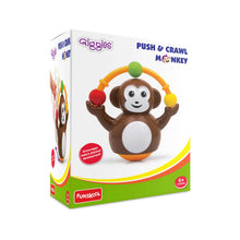 Giggles Funskool Push N Crawl Monkey, Activity & Learning Toy for Babies, Toddlers, for Baby Boys & Girls, Encourage Crawling, Improve Balance, Multicolour, Gift Set for Kids, Ages 6+ Months