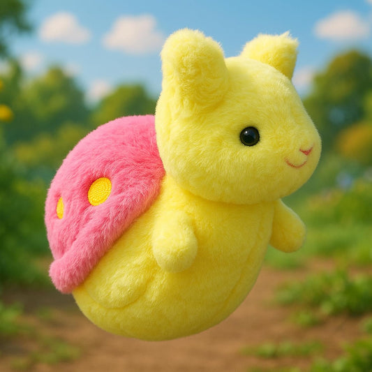 Cute Snail Soft Toy – 20cm Plush Stuffed Animal for Kids, Yellow with Pink Shell – Ultra-Soft Cuddly Toy for Girls, Babies & Gift Purposes
