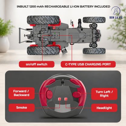 Mirana Officially Licensed Mahindra NOVO 605 RC Tractor with Smoke and Lights