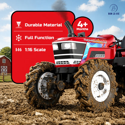 Mirana Officially Licensed Mahindra NOVO 605 RC Tractor with Smoke and Lights
