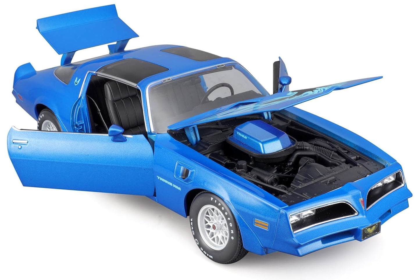 RMZ City Pontiac Trans Am 1:24 Scale Die Cast Metal Model Car - Blue