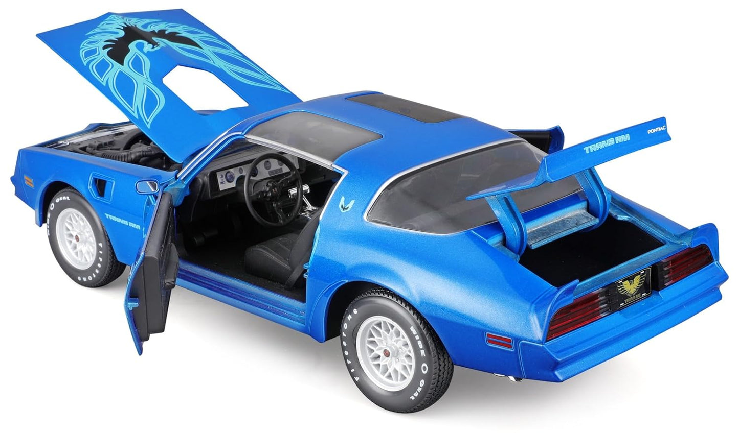 RMZ City Pontiac Trans Am 1:24 Scale Die Cast Metal Model Car - Blue