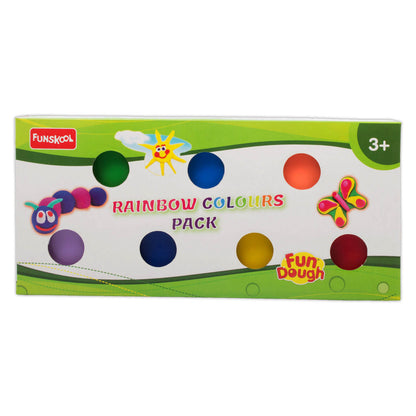 Funskool Fundough Rainbow Colours, 7 tubs of Dough, 75 grams each,Toys for Kids, Shaping, Sculpting, 3 Years and Above, Multicolour