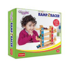 Giggles Funskool Ramp Racer, Wooden Racing Toy for Kids with 3 Mini Cars, Encourages Learning & Development, Motor Skills, Fun Activity for Preschool, Gift Set for Kid, Age 18+ Months