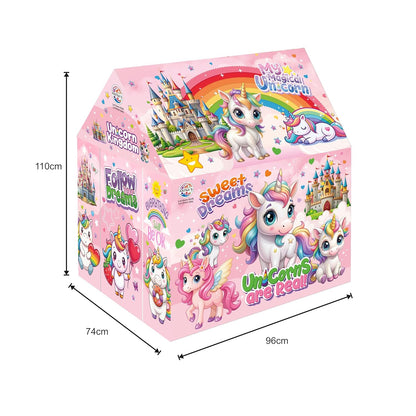 Ratna's Unicorn Kingdom Kids Play Tent House – Big Size Indoor & Outdoor Tent for 2+ Years