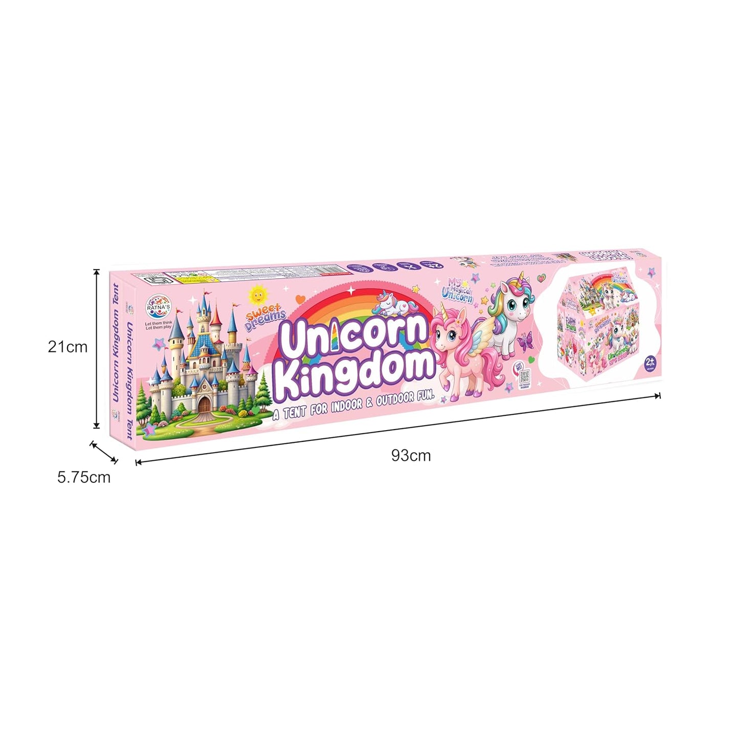 Ratna's Unicorn Kingdom Kids Play Tent House – Big Size Indoor & Outdoor Tent for 2+ Years