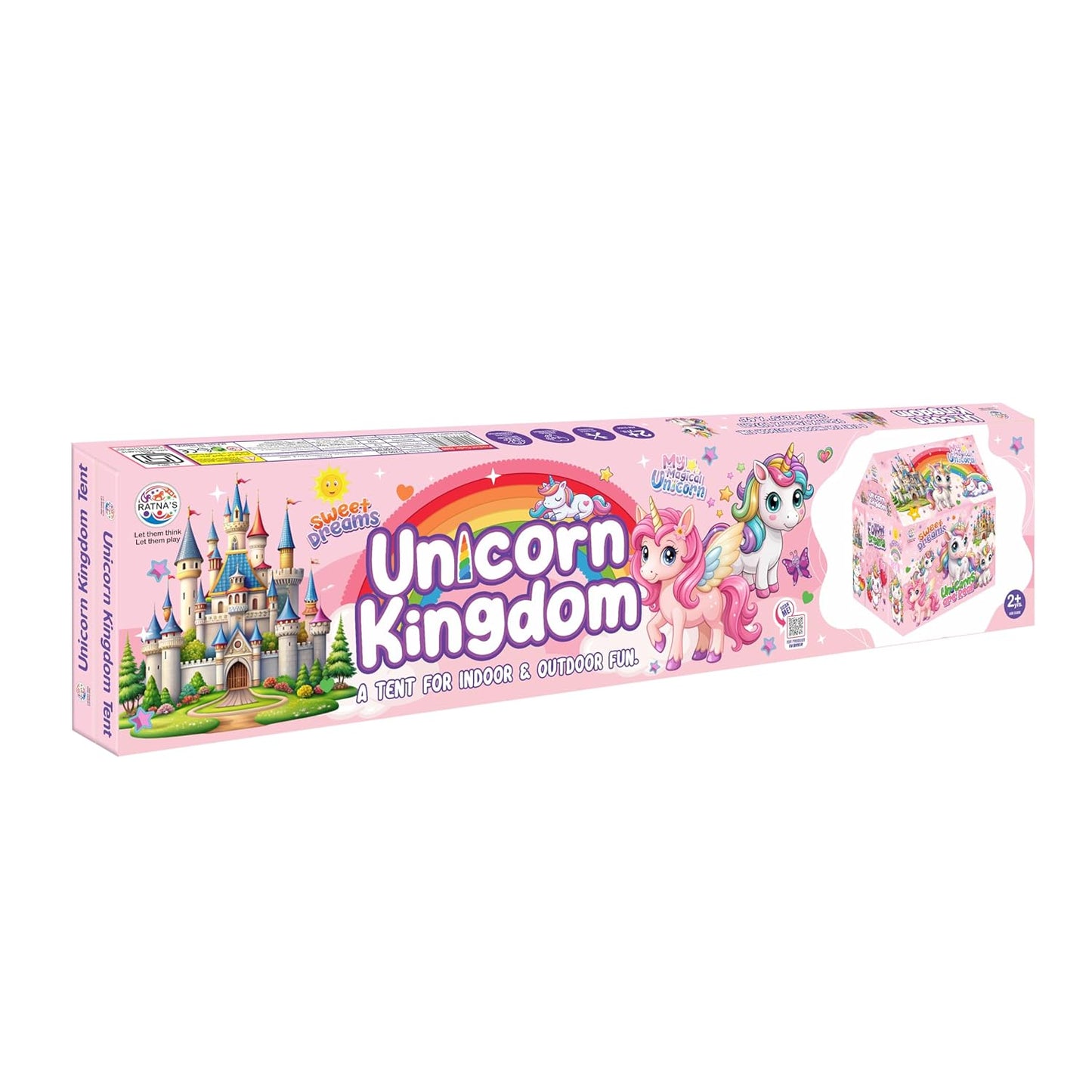Ratna's Unicorn Kingdom Kids Play Tent House – Big Size Indoor & Outdoor Tent for 2+ Years