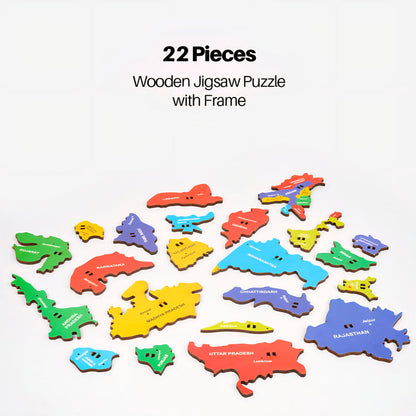 Ratna's Wooden India Map Puzzle 22 Pieces