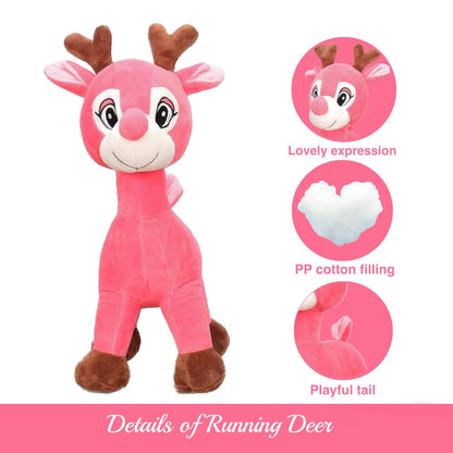 Pink Running Deer Soft Plush Toy – 35cm