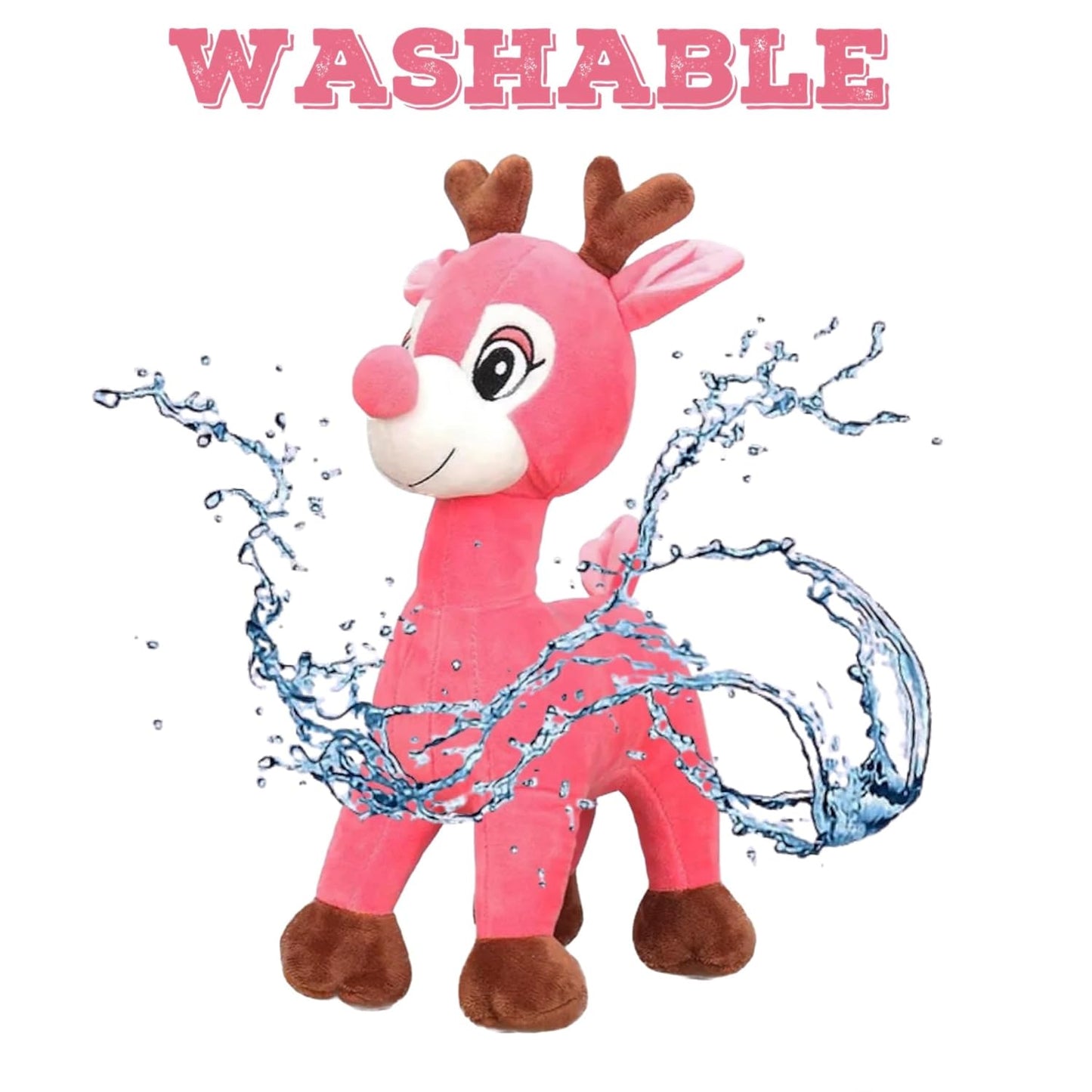 Pink Running Deer Soft Plush Toy – 35cm