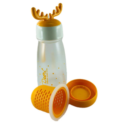 Reindeer Antler Plastic Water Bottle with Tea Infuser - 300ml
