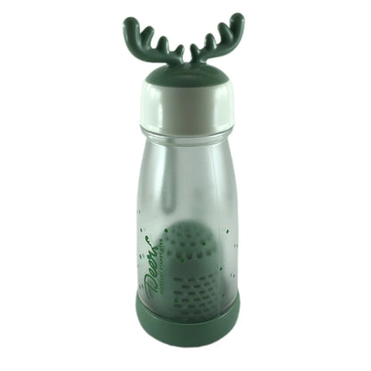 Reindeer Antler Plastic Water Bottle with Tea Infuser - 300ml