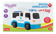 Giggles Funskool, Rescue Ambulance, Multicolour Vehicle with Lights and Sounds, Develops Motor Skills, 12 Months & Above, Infant and Preschool Toys