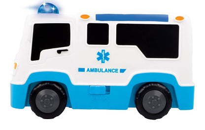 Giggles Funskool, Rescue Ambulance, Multicolour Vehicle with Lights and Sounds, Develops Motor Skills, 12 Months & Above, Infant and Preschool Toys