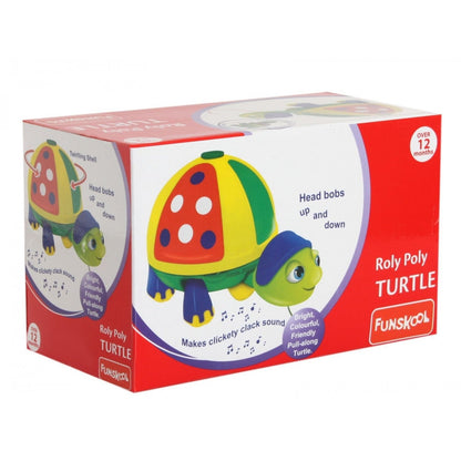Funskool Giggles - Roly Poly Turtle , Pull along toy, Encourages walking, Rattling sound,Multicolour, 12 months & above, Infant and Preschool Toys