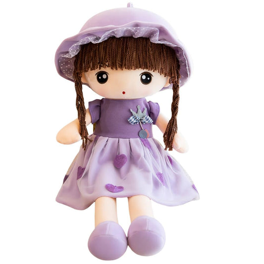 Tickles Princess Doll with Hat Soft Stuffed Plush Toy for Kids Girls Birthday Gift (Color: Purple Size: 45 cm)